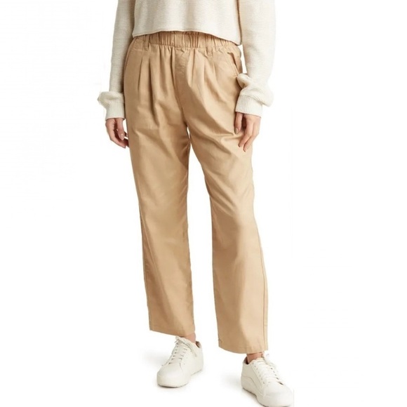 NWT Sanctuary Lydia High Waisted Straight Leg Paperbag Pants in Tan - Picture 1 of 7